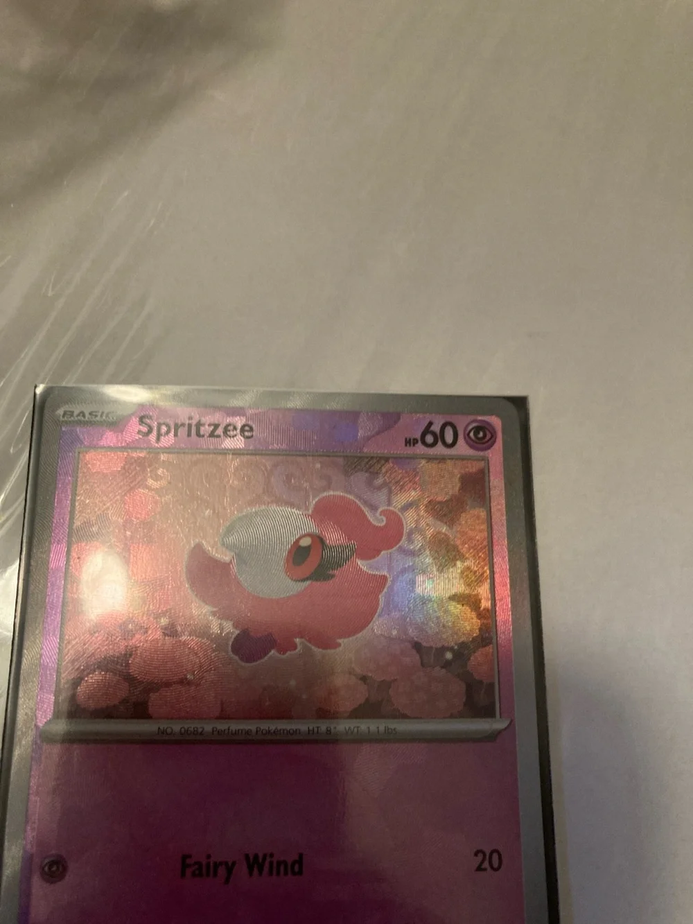 POKEBALL Pokemon Spritzee Pink Purple Holo Trading Card